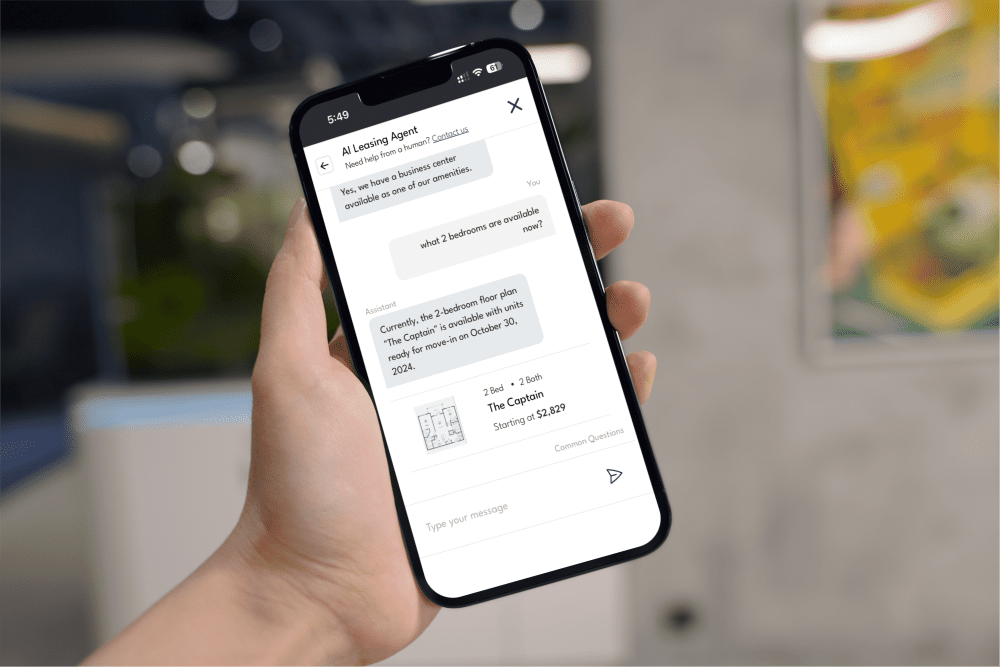 ai chat multifamily mockup